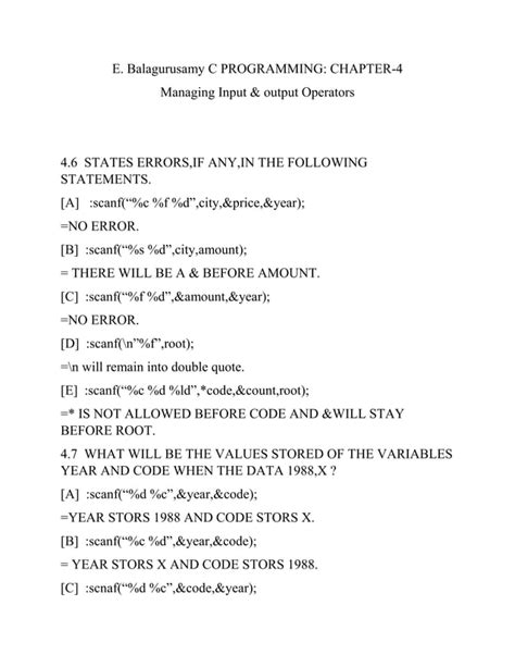 E.BALAGURUSAMY SOLUTION PROGRAMMING IN ANSI C: CHAPTER.